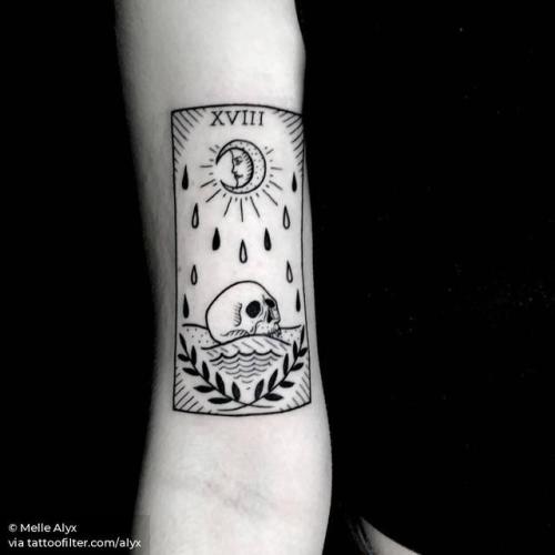 By Melle Alyx, done at MTL Tattoo Nord, Montreal.... tarot;occult;bicep;line art;facebook;alyx;blackwork;twitter;medium size;other