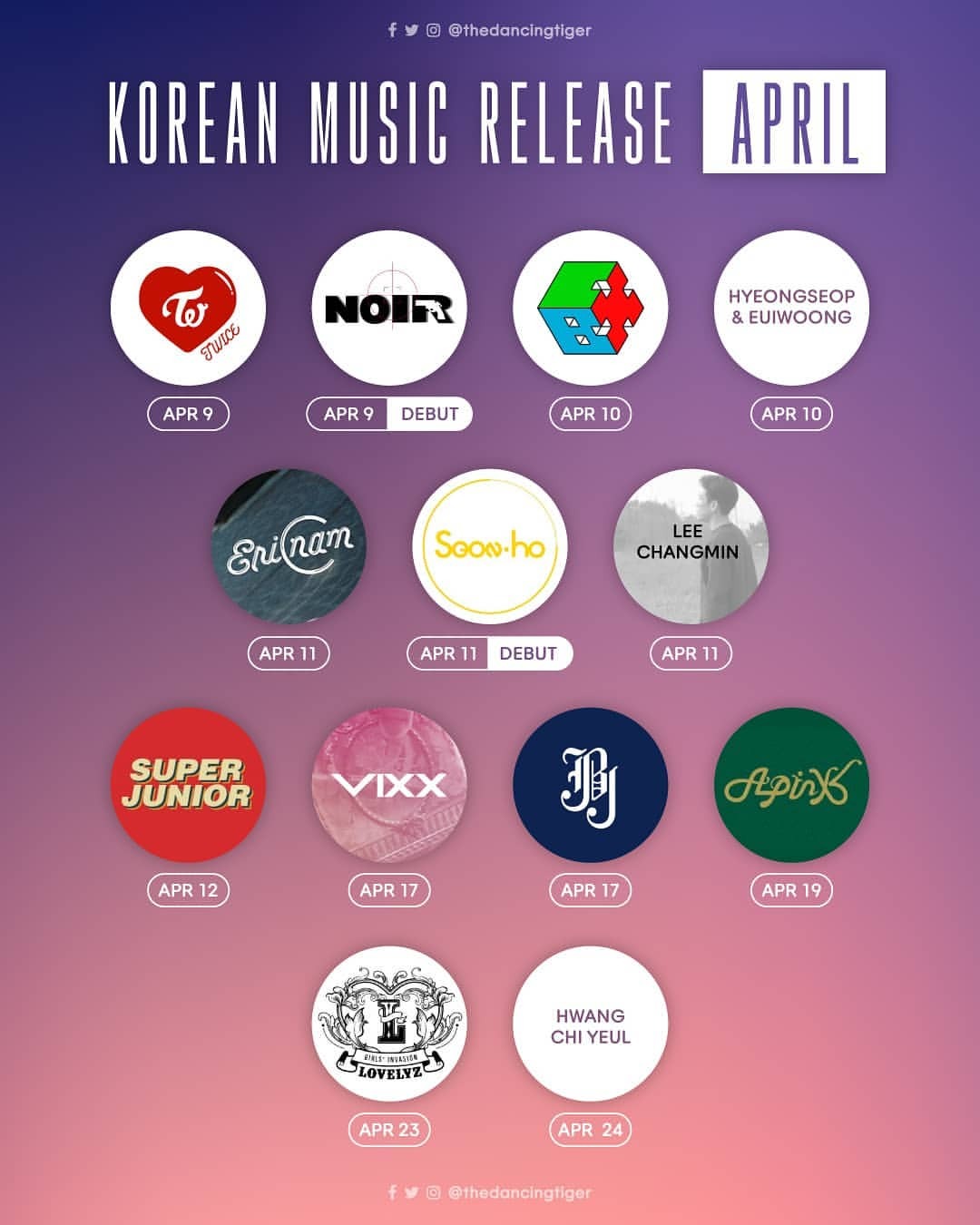 Korean music release for April! I’ll try... For the Love of Kpop