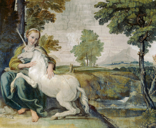 tiny-librarian:A young Lady and a Unicorn, by Domenichino, ca...