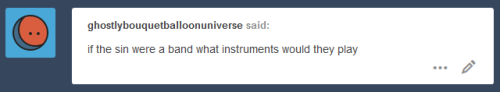 ghostlybouquetballoonuniverse band seven deadly sins pride wrath lust sloth avarice envy gluttony instrument instruments drums keyboard guitar bass bass guitar dj coloured