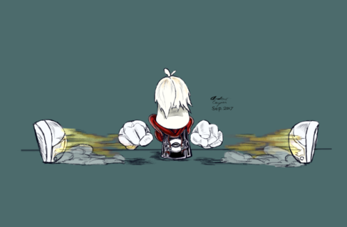 Down Smash: Split PunchRayman charges his attack by squatting...