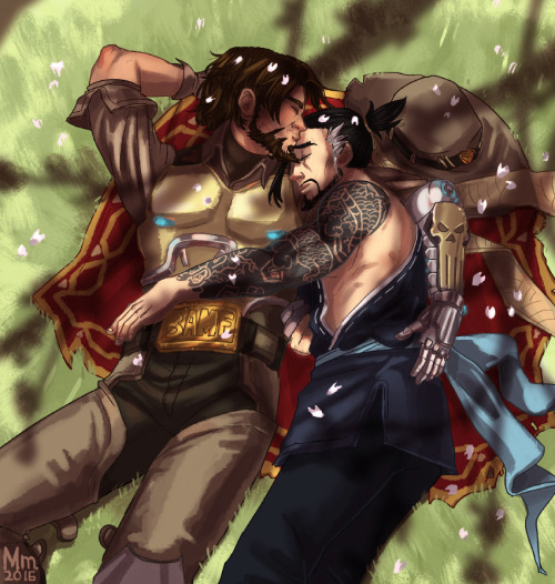 art-of-monkan:Finally it’s finished! Hanzo and McCree spending...