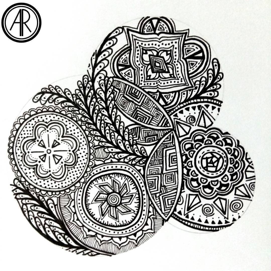 Assorted13 Random Doodle Patterns Circles Pen Pendoodle