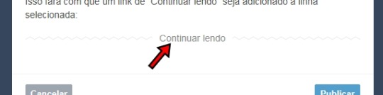 O link de continuar lendo será colocado na linha selecionada