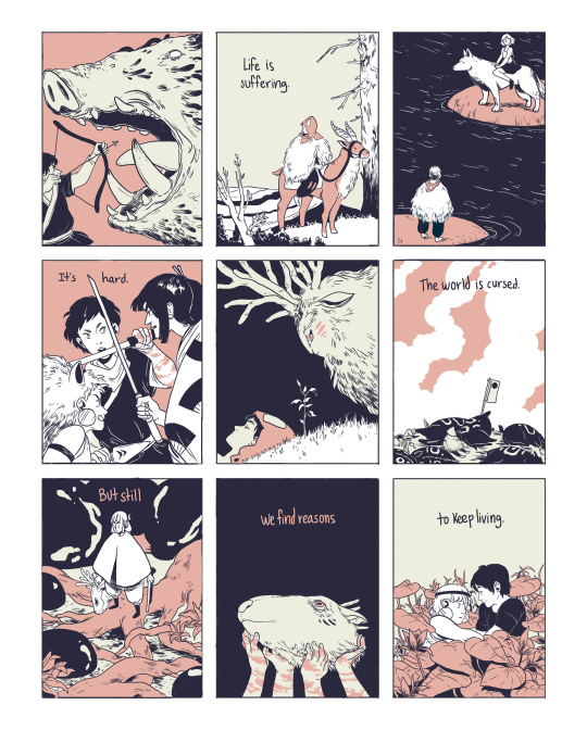 a 9 panel tribute to Princess Mononoke, one of my favorite movies in the world