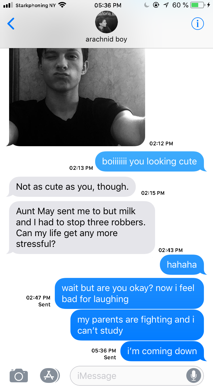 Spider-Man Imagines — Text messages (Peter Parker x Reader)