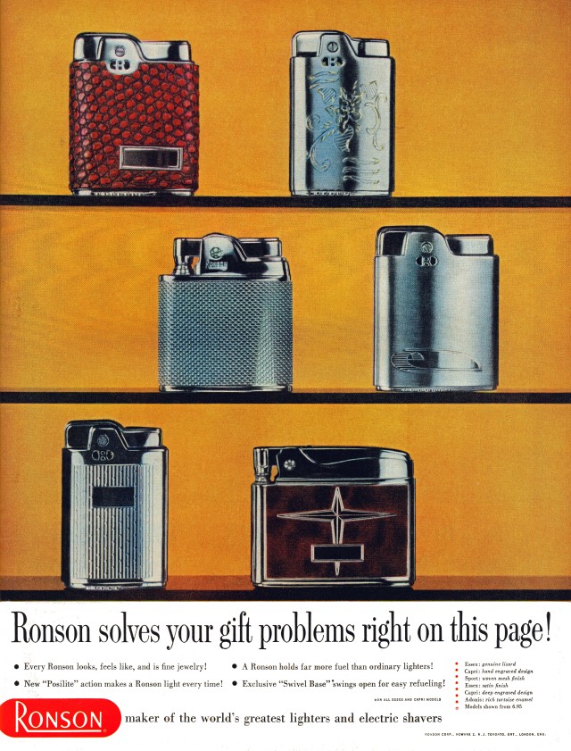 Remarkably Retro - Ronson lighters, 1957