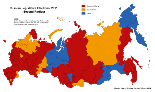 Second Place Parties in the 2011 Russian... - Maps on the Web