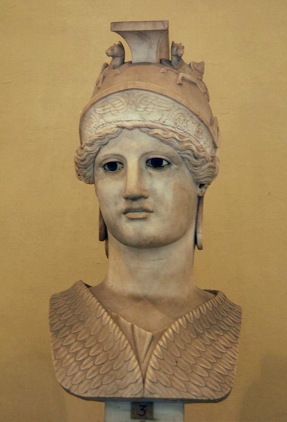 The Ancient Way Of Life — ~Colossal Head Of Athena Promachos. Marble....