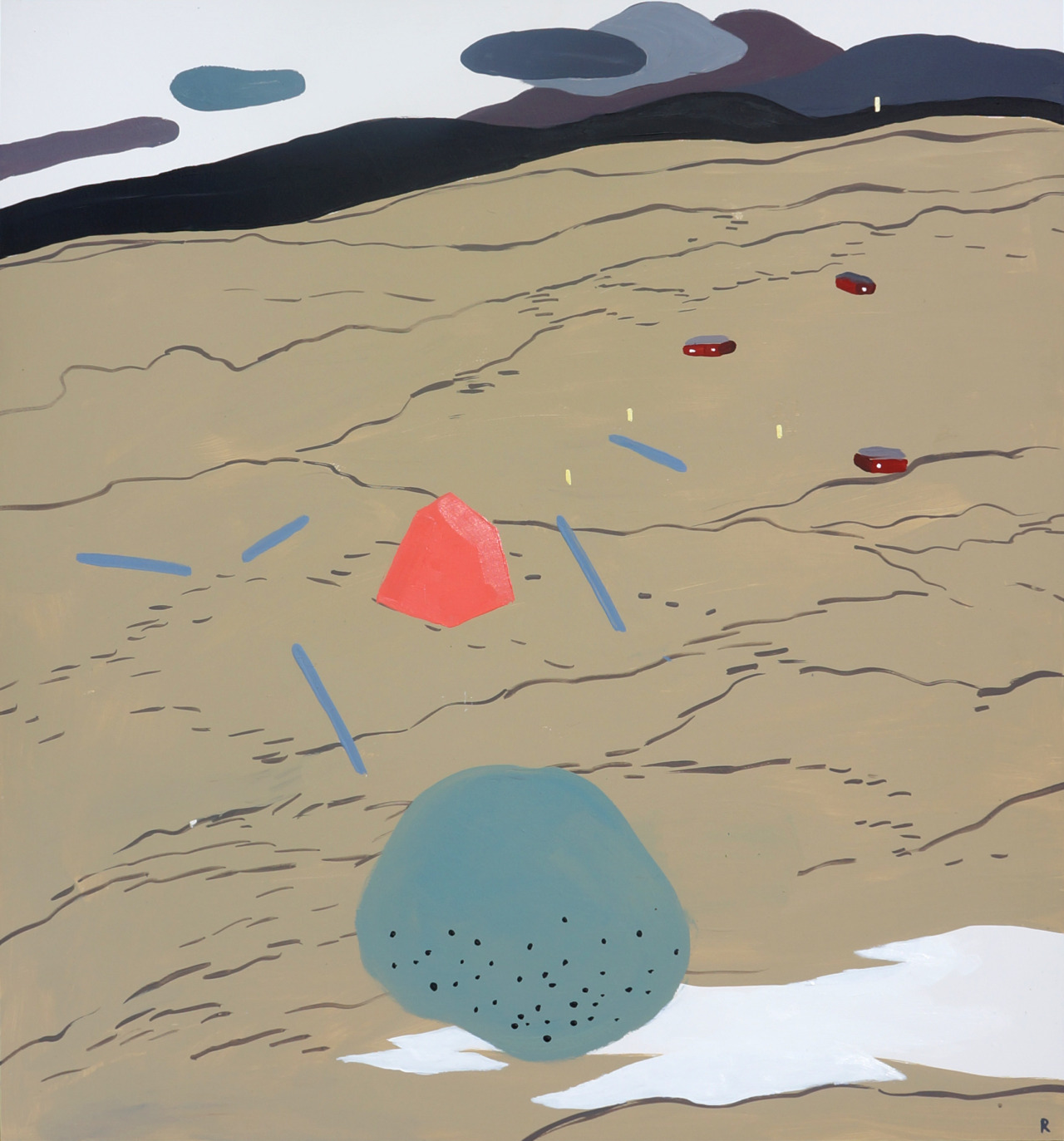 forms in a landscape, acrylic on board, 2014