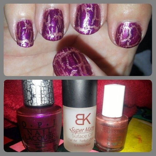 New nails! Nail Polish Used; OPI-Super Bass Shatter, BK-Super...