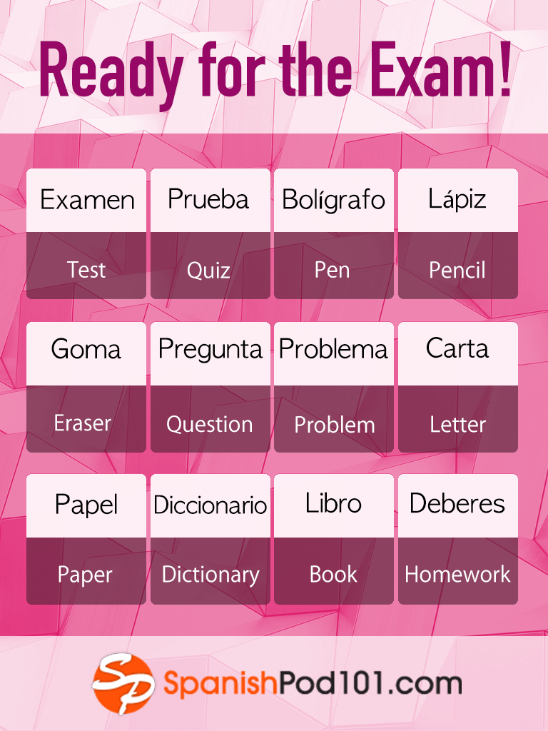 Spanish To English Vocabulary Words With Meaning