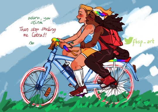 u gotta behave catra otherwise ur gf is gona stop this bike and force u to walk w her all the way back home