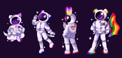 cookietsune:i made some astronaut designs for pride month!! if...