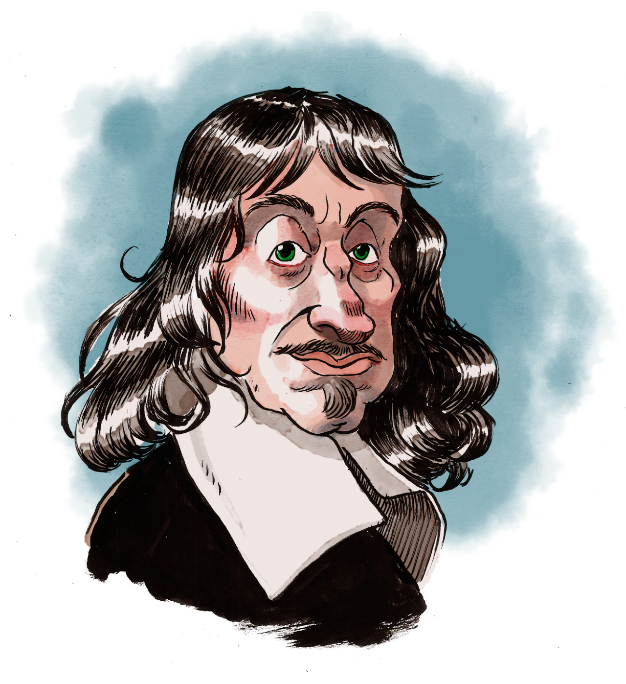 caricature de René Descartes.