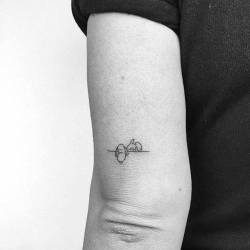 By Cagri Durmaz, done at Basic Ink, Istanbul.... small;fictional character;micro;line art;tricep;tiny;cagridurmaz;peanuts comic;cartoon;ifttt;little;snoopy;film and book;fine line;cartoon character