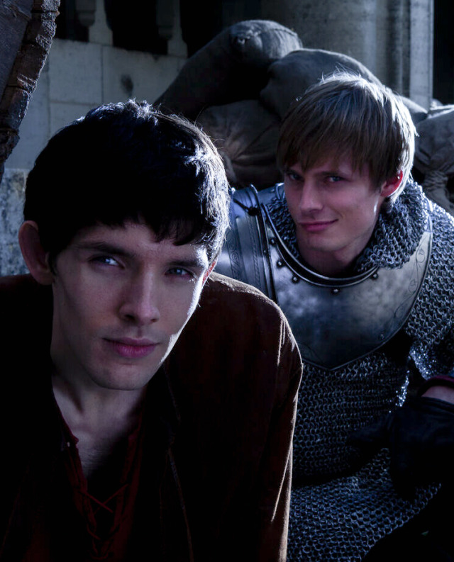 Colin and Bradley James on the set of... you're like two sides