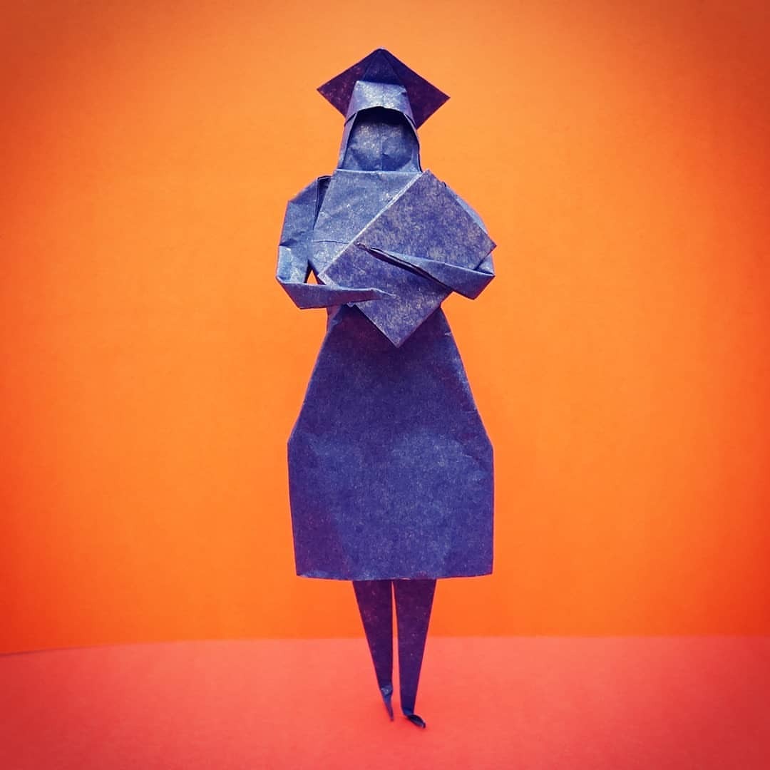 Graduation girl origami, designed and folded by... - Taro's Origami Studio