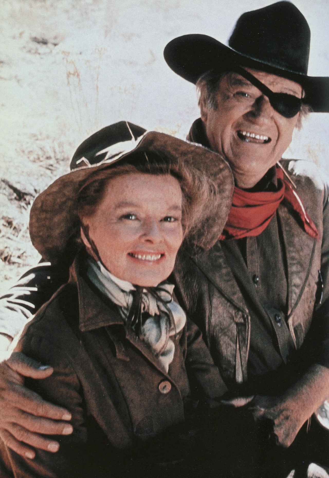 Lady Be Good: Katharine Hepburn and John Wayne in a publicity...