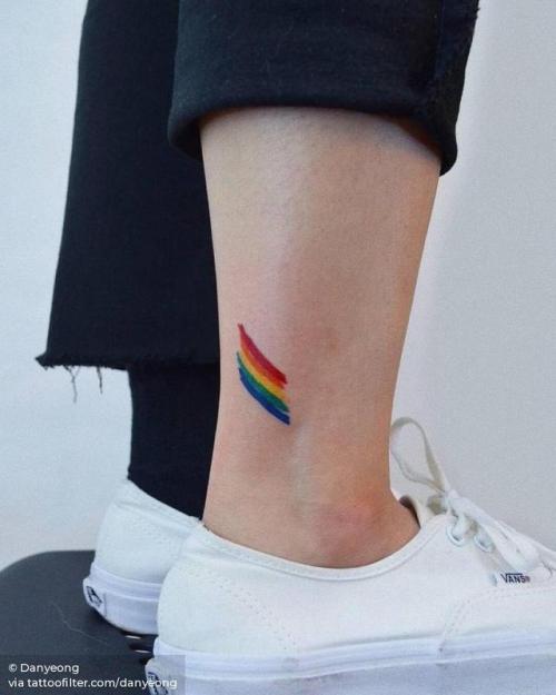 By Danyeong, done in Seoul. http://ttoo.co/p/218910 small;good luck;rainbow;micro;watercolor;tiny;activism;ankle;ifttt;little;nature;lgbt;danyeong;other