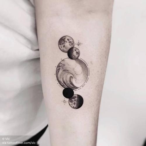 By Vic, done at Ink and Water Tattoo, Toronto.... small;astronomy;graphic;tiny;wave;ifttt;little;nature;full moon;moon;ocean;inner forearm;vic