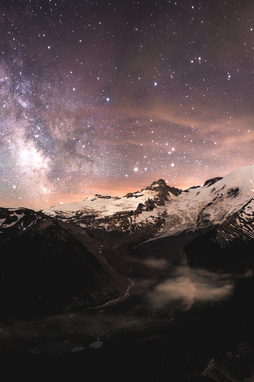 motivationsforlife:Mt Rainier - Milky Way by Tim Schallberger...