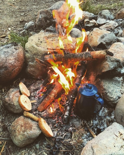 Breakfast on the fire with my hunting bae. (at Portland,...