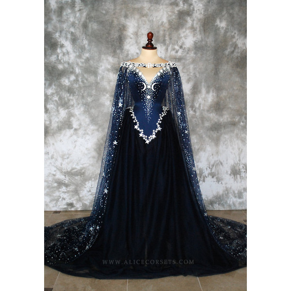 Cassie Vision Night Godess Elven Corset Dress Gothic Witch