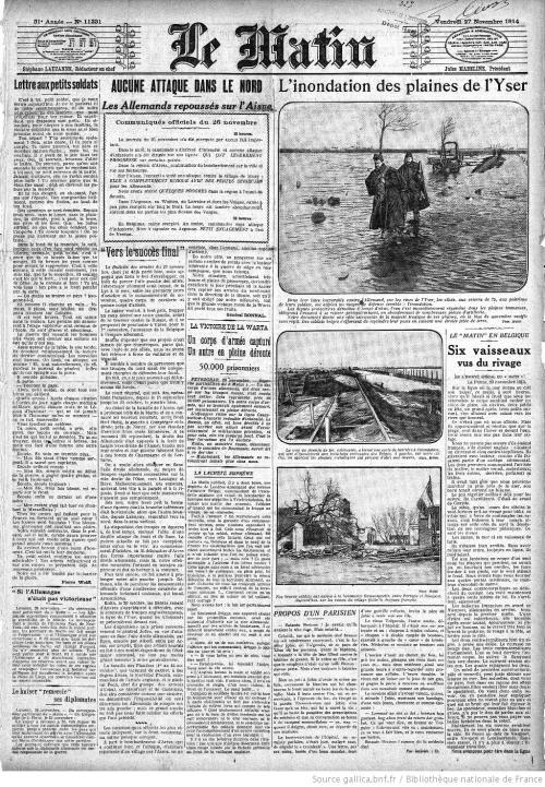 27 November 1914: frontpages