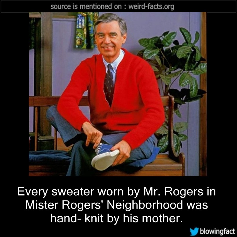 Weird Facts — Every sweater worn by Mr. Rogers in Mister Rogers’...