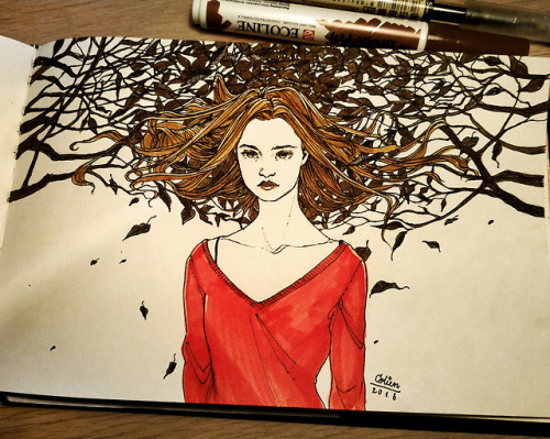 coliens:heyyy still doing inktobermore autumn art ideas that I...