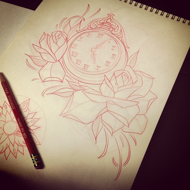 Pocket Watch Tattoo Designs Outline Best Tattoo Ideas