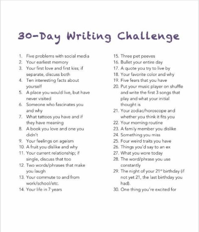 writing challenge tumblr