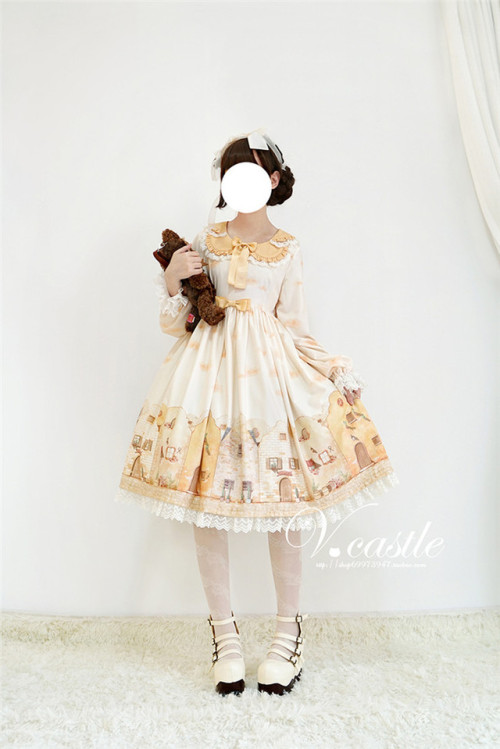 my-lolita-dress:LolitaUpdate: Sweet Town Prints Long Sleeves...