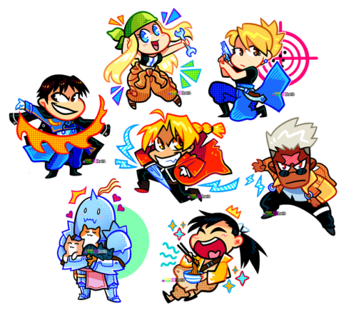 neon-ufo:A set of Fullmetal Alchemist stickers I’ll be...