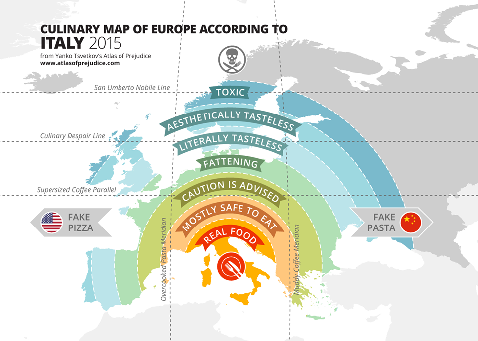 Culinary Map of Europe According to Italy 2015
Atlas of Prejudice