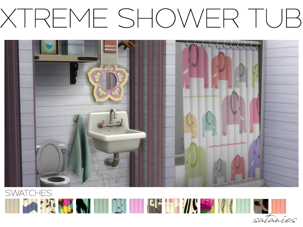 Xtreme Shower Curtains By Oldbox At All 4 Sims Sims 4