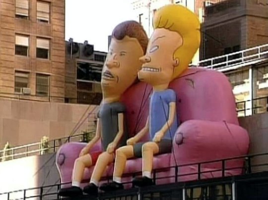 beavis and butthead at the 1997 macy’s thanksgiving day parade
