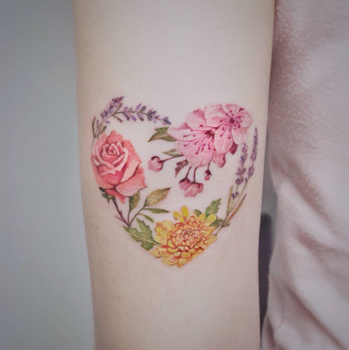 ink8tian small;floral;heart;tiny;flower