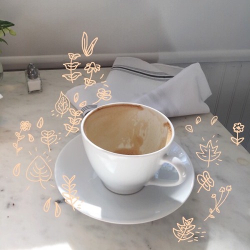 eahrth:a garden of doodles surrounds my latte cup on this very...