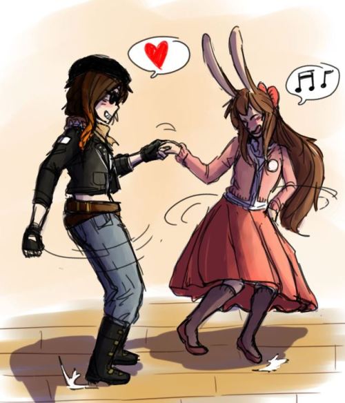 cocothegunbunny:sketchhungry:Dancing for LoveJust as a note,...