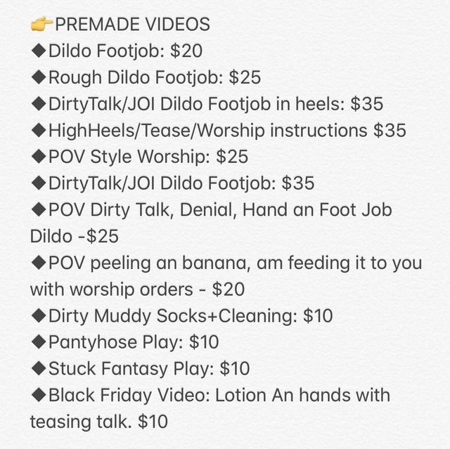 Focused On Feet — My list of premade videos. All half price now...