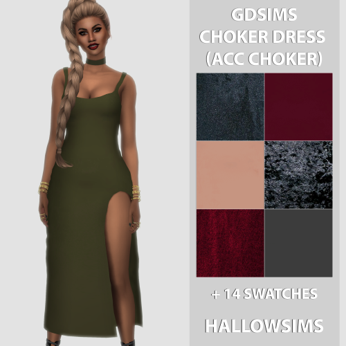 Lana CC Finds - hallowsimss: GDsims Choker Dress (Acc Choker)