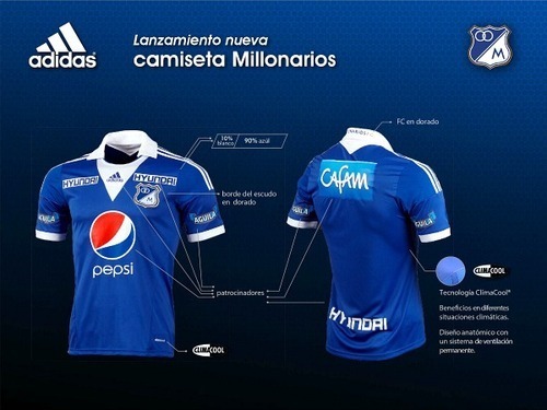 camiseta millonarios adidas