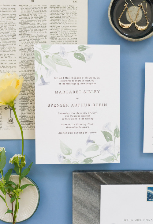 Margaret + Spenser’s soft lunar invitation suite | One and Only Paper Custom Wedding Invitations