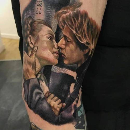 By Alex Rattray, done at Red Hot and Blue Tattoo, Edinburgh.... film and book;princess leia;fictional character;big;star wars;facebook;star wars characters;realistic;twitter;alexrattray;upper arm