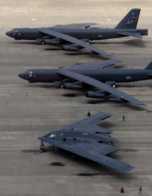 10375010:the angle makes the fuselage of the b52 and the b2...