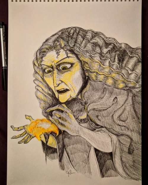 Inktober day 7: #exhausted • Mother Gothel from...