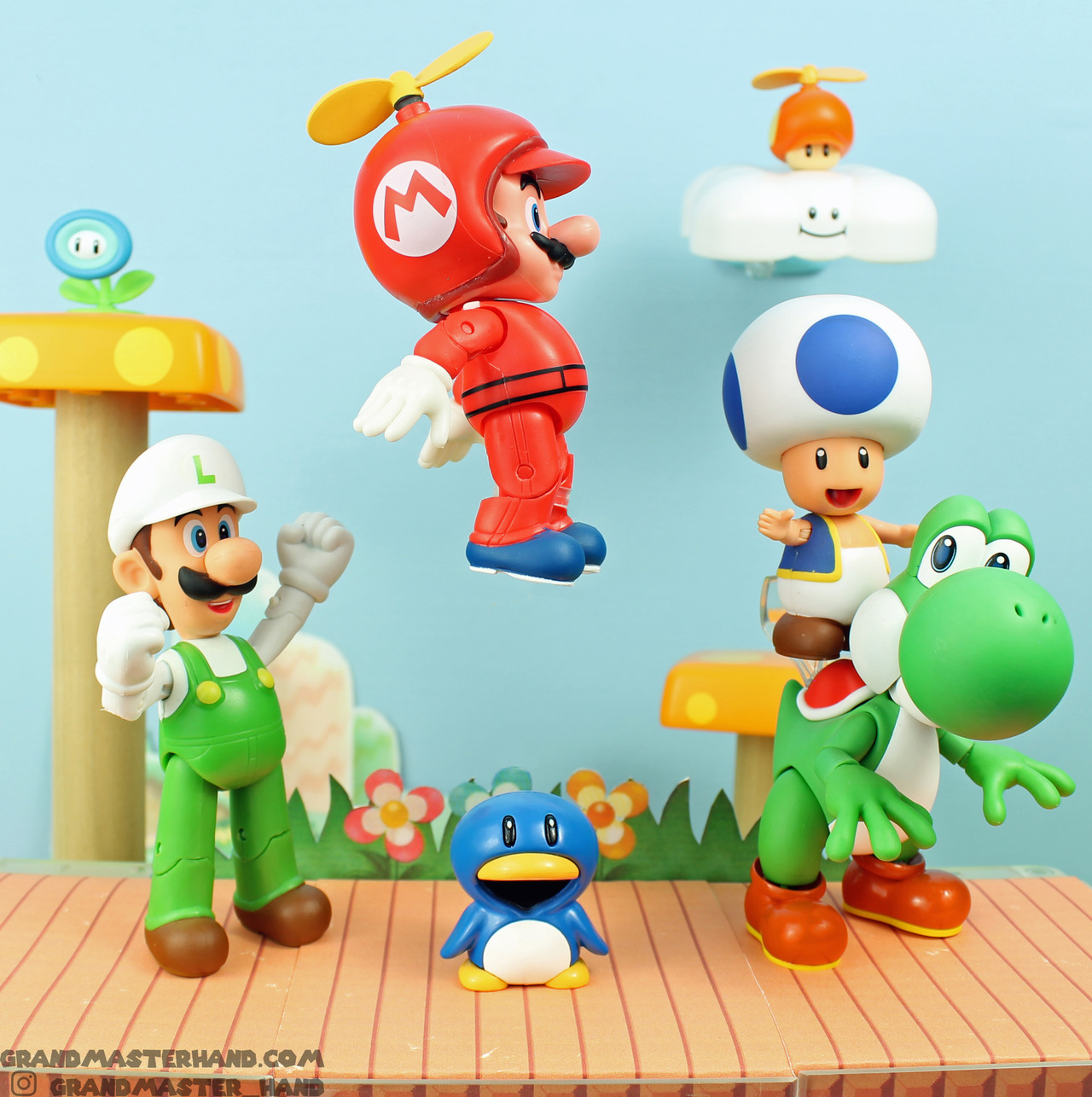 Jakks Super Mario 4/" Figure Propeller Mario