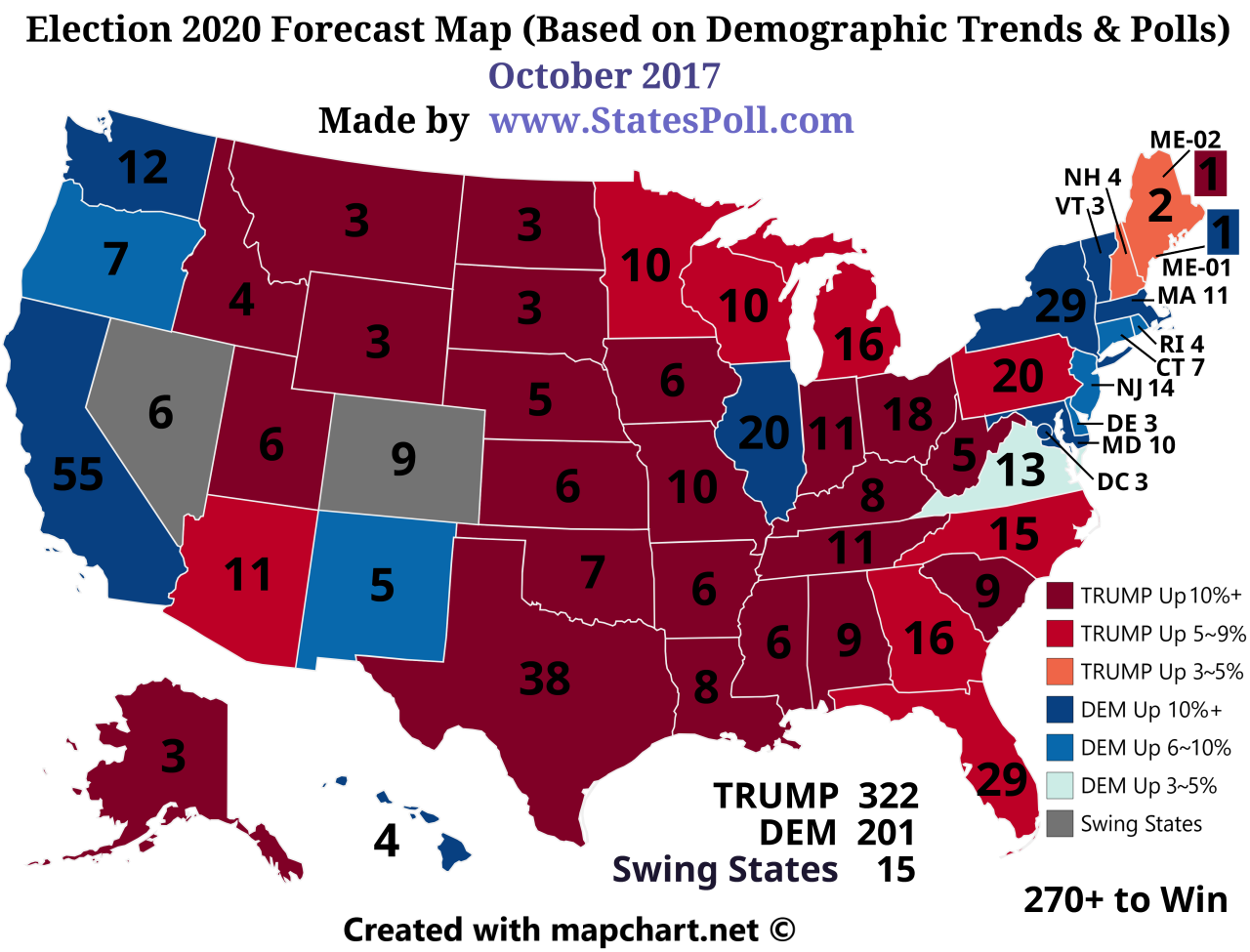 US Election 2020 Forecast. Electoral College Map...